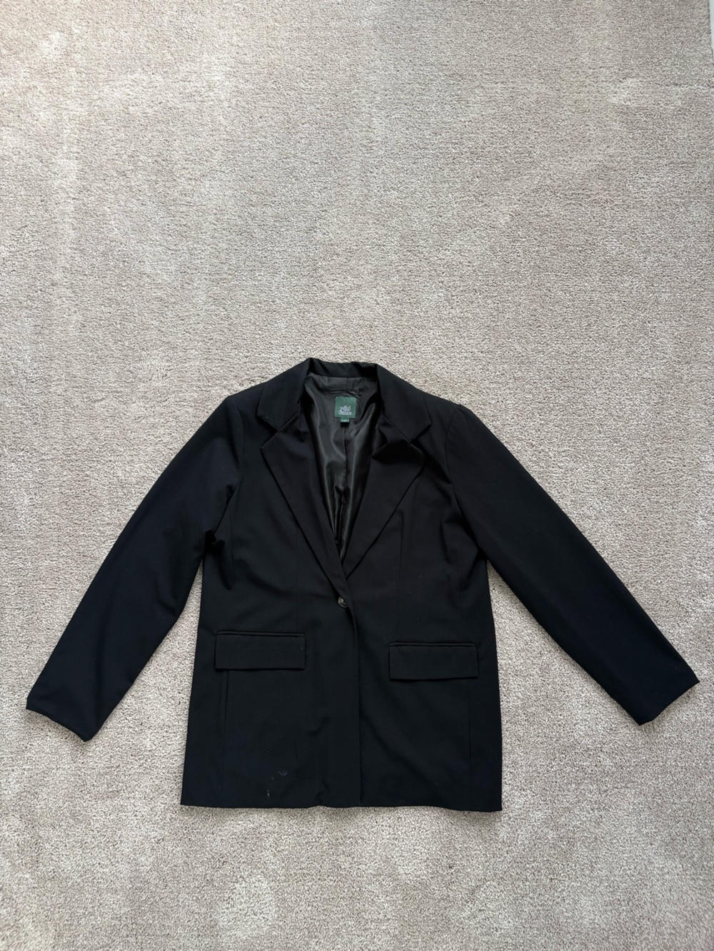 Wild Fable Black Oversized Blazer Medium | Longline Loose Fit Jacket